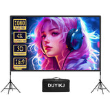 Projector Screen with Stand,DUYIKJ 120 inch Portable Outdoor Indoor Projector Screen Rear Front Projection Screen Lightweight Movie Screen16:9 4K HD with Four-Legged Frame Carry Bag for Home Theater