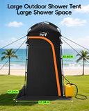 PZT Large Shower Tent, Portable Privacy Tent with Mesh Floor & Carrying Bag, Lightweight & Sturdy, Easy Set Up, Portable Changing Room for Camping & Hiking, Fishing, Beach