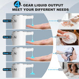 Automatic Soap Dispenser Liquid Touchless: 13.52oz/400ml Wall Mounted USB Rechargeable - 4-Level Adjustable, White