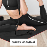 Peloton Reversible Workout Mat | 71” x 26” with 5 mm Thickness, Premium Heavy-Duty Floor & Yoga Mat, Tear & Scratch Resistant,Black, Red Peloton