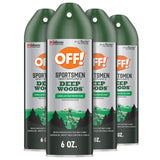 OFF! Deep Woods Sportsmen Insect Repellent Aerosol, Bug Spray Containing 30% DEET, Protects Against Mosquitoes and Ticks, 6 Oz, (Pack of 4)