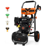 Ezasin Gas Powered Pressure Washer 3500 PSI - 2.3 GPM Heavy Duty High Power Washer,212CC 7HP Engine with 25Ft Pressure Hose, Axial Aluminum Pump, Soap Tank, 4 Quick Connect Nozzle (Coral)