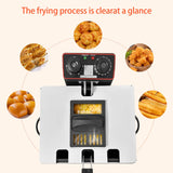 5L 1300W Deep Fryer with 3 Baskets, Yangbowan Electric Deep Fryer for Home Use, with Time & Temperature Control, Stainless Steel Lid with Viewing Window and Perfect for Kitchen, Fish Fry