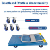Heavy Duty Moving Platform Hand Truck, Moving Flatbed Cart Push Cart Platform Dolly Cart for Groceries, Warehouse