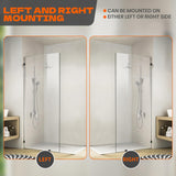 Bathroom Shower Door 20.5" W x 78.75" H, Frameless Fixed 3/8" (10mm) Thick Clear Tempered Glass Door Panel, Matte Black Clamp Hardware