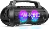 W-KING 120W Peak 70W Speakers Bluetooth Wireless, IPX6 Waterproof Portable Bluetooth Speaker Loud, Outdoor Bluetooth Speaker with Subwoofer/42H/DSP/EQ/RGB/Powerbank/MIC in, Large Party Boombox Speaker W-KING