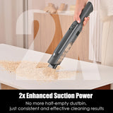 PROMOMO Handheld Vacuum Cordless, Lightweight 1.4lb with Powerful Suction, Charging Dock, Single Touch Empty and Detachable Dust Cup, Portable Mini Car Vac for Home Office and Pet Hair (Dark Grey)