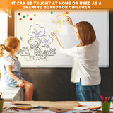 H-Qprobd Dry Erase Board for Wall 60"x40" Aluminum Presentation Magnetic Whiteboard with Long Pen Tray, Wall-Mounted White Board for School, Office and Home H-Qprobd