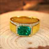 Oseew Gold Created Mens Black Onyx Rings Gold Black Onyx Ring for Men Square Gemstone for Men Gold Mens Black Onyx Rings