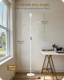 GOEBLESON Reading Floor Lamp, 74.2" Tall LED Lamp, with 360° Flexible Gooseneck & Touch & Remote Control, Ajustable Color & Beam, Crafts Standing Lamp, for Reading, Task Craft, Living, White WW16LD05