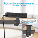 CCCEI 45W Per Side USB-C Desktop Outlet Station, Clamp Power Strip Surge Protector 4800J, Home Office Standing Desk Organizers and Accessories, 10FT 14AWG 15A Extension Cord, Switch, ETL Listing.