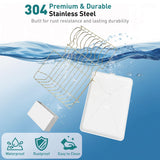 Buruis Dish Drying Rack for Kitchen Countertop, Large Capacity Gold Stainless Steel Dish Drainer with Anti-Slip Rubber Feet, Removable Drain Board and Utensil Holder (White Tray)