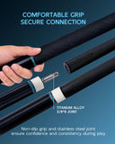 KONLLEN Carbon Fiber Pool Cue, Low Deflection Shaft with Pro Taper, Ebony Inlay Design, 12.5mm Tip, Adjustable Weight System
