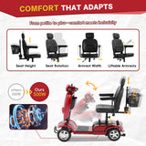 MobiCyc Heavy Duty Mobility Scooter for Adults & Seniors, 500W Motor, 20/30 Miles Long Range, 450 LBS Capacity, Removable Lithium Battery, 10" All-Terrain Tires, with Windshield & Suspension