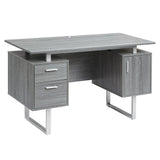 Techni Mobili Office Desk with Storage Drawers and Cabinet 51.25” W - Modern Office Desk with Large Floating Desktop Surface
