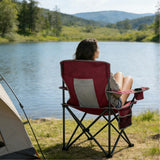 VOYSIGN Folding Camping Chair Mesh Back Portable Breathable Outdoor Chairs with Carry Bag & Cup Holder for Camping, Beach, Fishing, Sports, Patio, Red