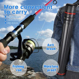 DEWEL Post Tube Expands from 30”to 51”, Waterproof Blueprint Holder Telescoping Art Tube, Large Plastic Black Fishing Rods Case Storage Tube, Light Resistant Drawing Tube with Strap (XL Size)