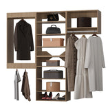 MODCART Modular Closet System, 66" Wide Closet Organizer System with Towers and Hanging, Wood Closet Tower Storage for Walk In Closets, Wall Mounted Wardrobe Organizer Kit System, Bedroom, Wood
