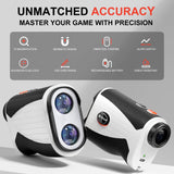 VISIOGEAR Golf Rangefinder with Slope, 1200 Yards Laser Range Finder for Golfer, 7X Magnification, White & Black