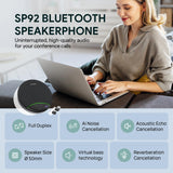 Yealink SP92 Bluetooth Speaker and Microphone with Dongle, Conference Speakerphone for Teams, 13ft 360 Omni Pickup, Full-Duplex Mic, AI Noise Reduction, 20H Call Time, USB C/A