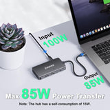 Laptop Docking Station 3 Monitors, USB C Dock 4K@60Hz with 2 HDMI,DP