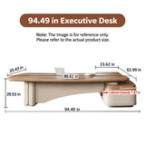 HHEvergreenEnsemble Executive Desk with Curved Desktop (94.49IN)