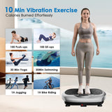 Natini Vibration Plate Exercise Machine - Whole Body Workout Vibration Platform Lymphatic Drainage Machine for Weight Loss Home Fitness - Silver