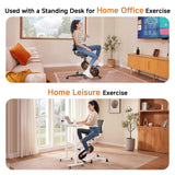 HitGo Office Exercise Bike Desk Chair,330 lbs Heavy Duty Under Desk Bike with 9-Level Height Adjustable Seat 24.4"-33.8",8-Level Resistance & Rolling Wheels,Quiet Fitness Chair for Home Office,White