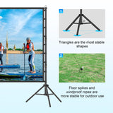 XINLEMY Outdoor Projector Screen and Stand，180-in Portable Projector Screen 15 FT Large Projection Screen，16:9 4K HD Rear Front Wrinkle-Free Movie Screen with Carry Bag for Backyard,RVing Night,Party