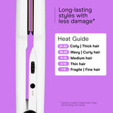 Conair Double Ceramic Flat Iron, 1½-inch Flat Iron, 5 Heat Settings Up to 410°F, Extra-Wide Floating Plates, For All Hair Types and Textures, White