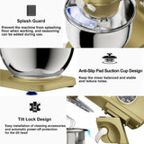 8.45 QT All Metal Stand Mixer,10 Speed Large Capacity Kitchen Mixer with Digital Timer & Tilt-Head, Electric Mixer with Whisk Dough Hook Mixing Beater for Baking (Champagne)