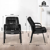 OLIXIS Office Waiting Room Guest Chair Set of 2, 500lbs, Faux Leather