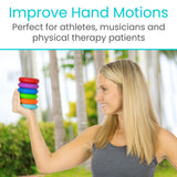 Vive Hand Strengthener Grip Ring (6 Pack) - Forearm Ring Hand Exercisers - Silicone Squeezer Gripper for Muscle Strengthening Training Tool - Arthritis Finger Physical Therapy PT Kit Trainer Vive