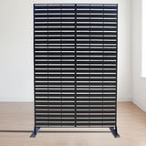 Kozyard Metal Privacy Screen 74" H x 47.2" W Decorative Outdoor Divider with Stand Panels Freestanding Screen