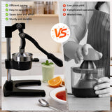 PYJJZU Manual Fruit Juicer Hand Press - Effortless Cast Iron Citrus Squeezer for Home - 304 Stainless Steel, Dishwasher Safe - Extract Fresh Juice from Pomegranate, Orange, Lemon - Non-Slip Base