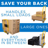 Mount-It! Heavy Duty Folding Hand Truck Dolly Platform Truck, 660 lb Flatbed Cart with Wheels