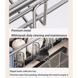 Large Dish Drying Rack, Stainless Steel Anti-Rust Dish Racks for Kitchen Counter, Multifunctional Dish Drainer Space-Saving Dish Drainer with Slotted Design
