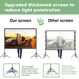 Projector Screen with Stand,DUYIKJ 120 inch Portable Outdoor Indoor Projector Screen Rear Front Projection Screen Lightweight Movie Screen16:9 4K HD with Four-Legged Frame Carry Bag for Home Theater