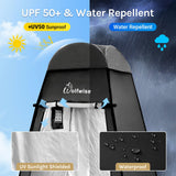Wolfwise Pop Up Shower Tent with Floor, Portable Instant Changing Tent with Ventilation Window & Carry Bag, Privacy Bathroom Toilet for Beach, Camping & Outdoor, Width 47 ", Height 75 ", Black