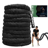 Battle Ropes Black Workout Rope 1.5inch Battle Ropes for Home Gym 30ft Exercise Ropes for Working Out Heavy Ropes for Exercise Training Weighted Rope Weighted Workout Rope Battle Rope Glitenniy