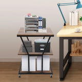 Printer Stand with Wheels, 3-Tier, 23.6-Inch Square Top