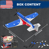 LEAMBE 4 Channel RC Plane, Ready to Fly Aerobatic Aircraft, Easy Control for Beginners, P51 Mustang RC Airplane for Adults Blue-Red