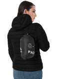 ATLASLAVA Women's Packable Puffer Jacket Hooded LightWeight Down Coat Winter Windproof Warm Quilted Short Black L