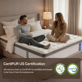 DINBooonLUX Queen Size Mattress,12 Inch Hybrid Queen Mattress in a Box with Memory Foam and Zoned Support Spring,Motion Isolation,Medium Firm,CertiPUR-US.