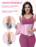 SHAPSHE Waist Trainer for Women, Tummy Control Sports Girdle, Workout Body Shaper with Adjustable Shoulder Strap Pink 2XL
