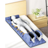 Full Body Heated Massage Mat with 20 Shiatsu Kneading Heads - Relaxing Mattress Pad for Neck, Back, Lumbar & Calf Muscle Relief - Ideal for Stress Relief & Comfort (Brown)