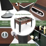 KOTEK Foosball Table, 54" Competition Sized Wooden Football Game Table with Non-Slip Leg Levelers, 2 Balls, Soccer Table Game for Home Office Game Room Party Family Night