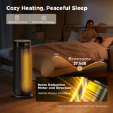 BREEZOME Space Heaters for Indoor Use, 1500W, with Thermostat, 24H Timer, 90° Oscillating, Quiet, Portable, PTC Ceramic, with Remote, Fast Safety Heat for Home Bedroom (BLACK)