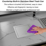 Built in Stainless Steel Pull Out Trash Can Hidden Swing Flip Kitchen Waste Bin with Integrated Garbage Disposal Compact Countertop Waste Container Space Saving Solution