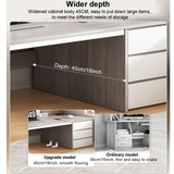 Modern Walnut Desk with 3 Drawers Industrial Home Office Writing Table PC Computer Workstation with Cable Management 39x20x29in Study Furniture